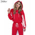 Nibbe spring Autumn fashion women Sportswear 2 piece set women White Red Active Wear Casual Sweat Pants Hooded Sweatshirt Hoodie - menochic